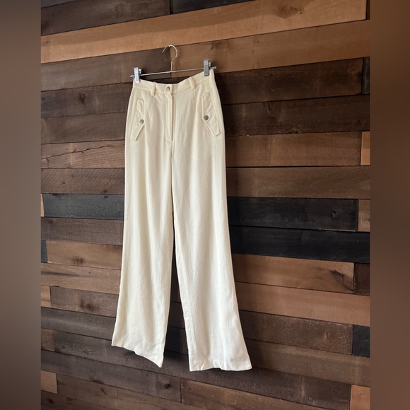 Vintage Ralph Lauren Petite High-Waisted Wool Blend Cream Pants - Picture 14 of 16